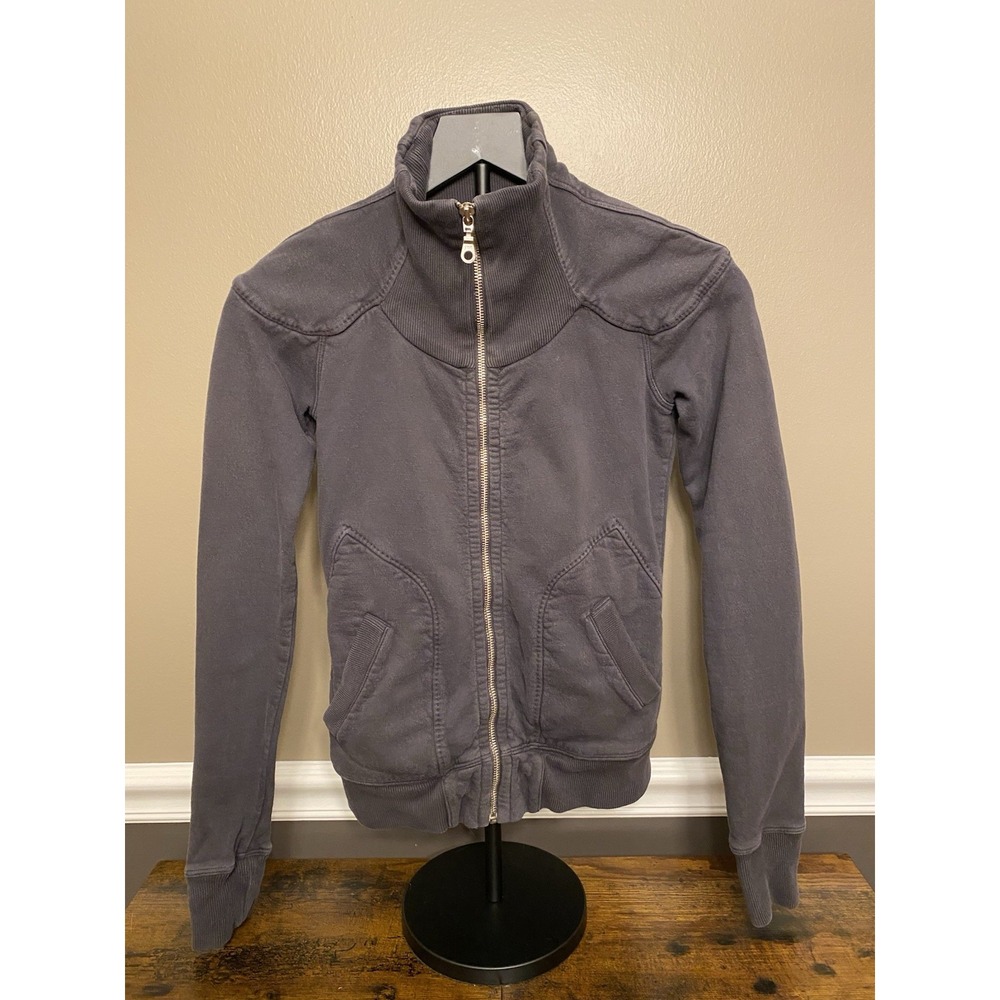 CITIZENS OF HUMANITY Zip Up Cotton Jersey Jacket Pockets Size XS Navy